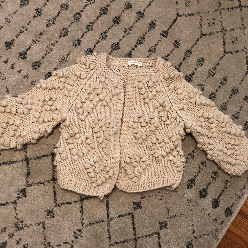Chunky Knit  Pom Pom Cream Sweater